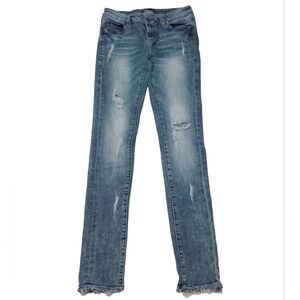 Dear John Jeans Comfort Skinny Fit Faded Ripped Blue Size 25 Womens